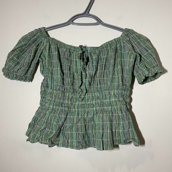 NWOT FREE PEOPLE Vivi Smocked Stripe Top size XS - Picture 3 of 6